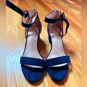 Navy Blue Suede Women's Sandals